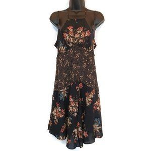 FREE PEOPLE Intimately XS Crescent Print Slip Dress Strappy Unlined Boho Floral